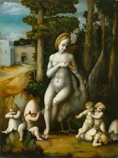 Bacchiacca, Francesco Ubertini (ml.): Leda a Swan
