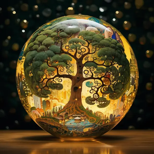 Art visions by AI: Tree of live, inspired by Klimt