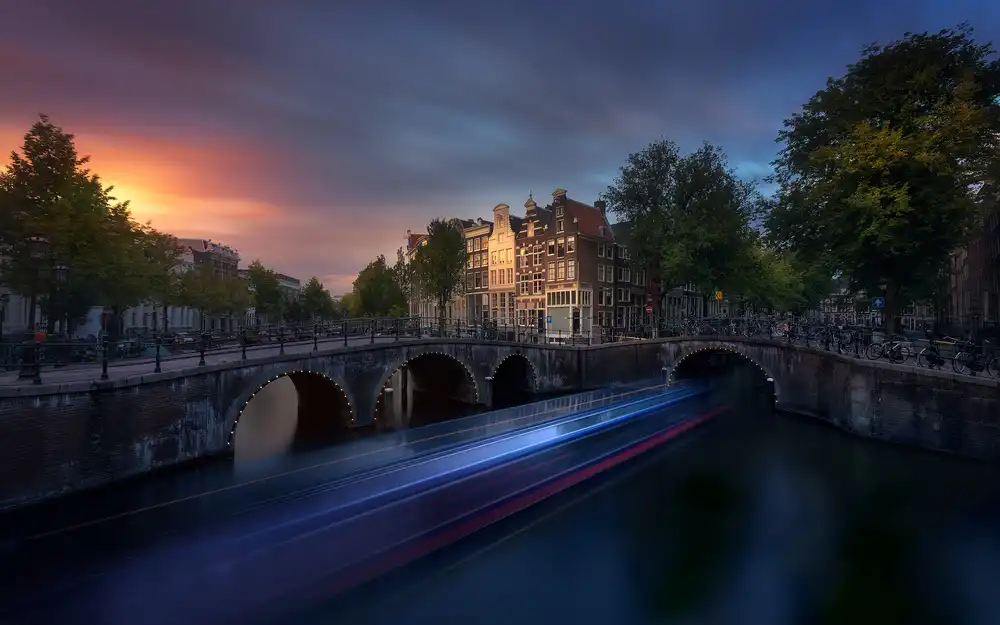 García, M. Jesús: Amsterdam západ slunce