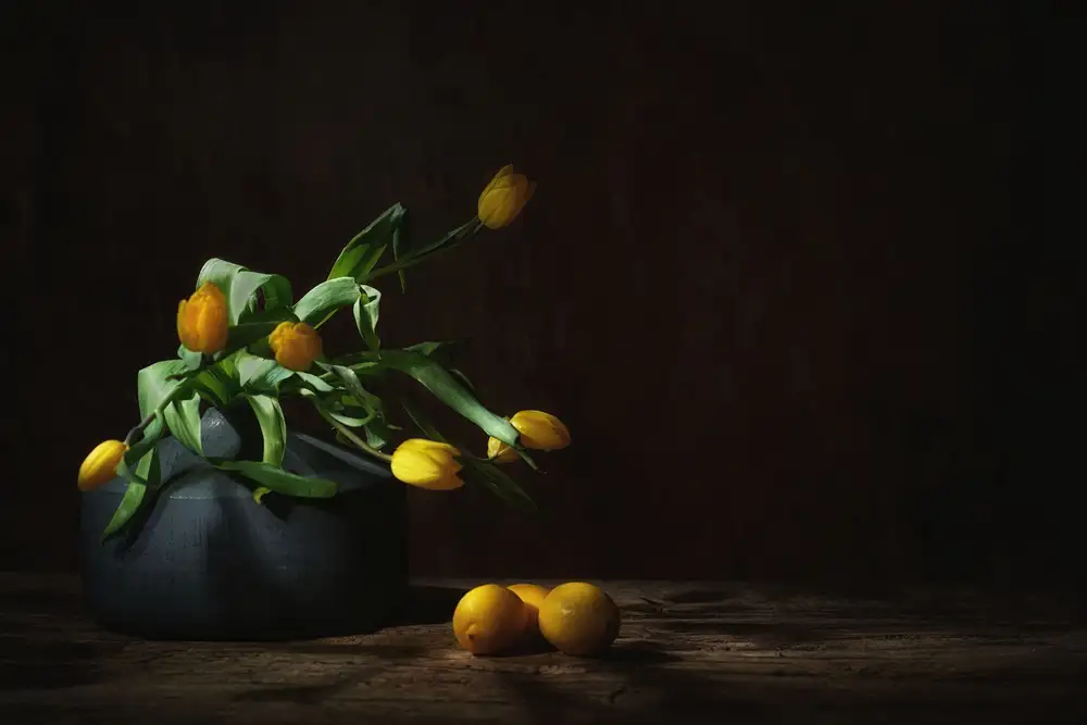 Dingemans, Saskia: Naturaleza muerta con tulipanes amarillos