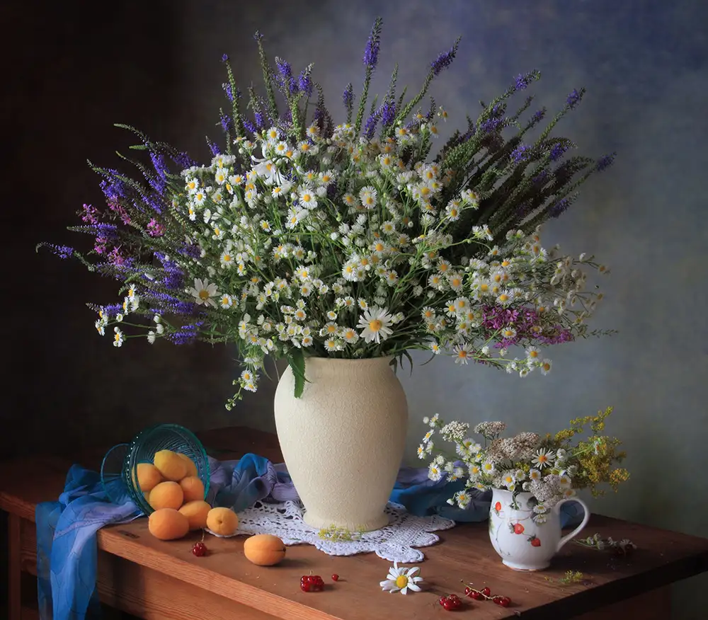 Skorokhod, Tatyana: Stillleben mit einem Strauß Wiesenblumen