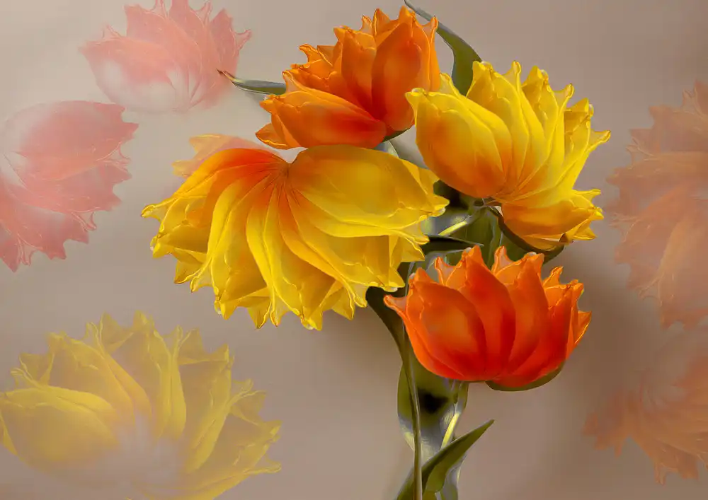 Shumilova, Ludmila: Vier Tulpen