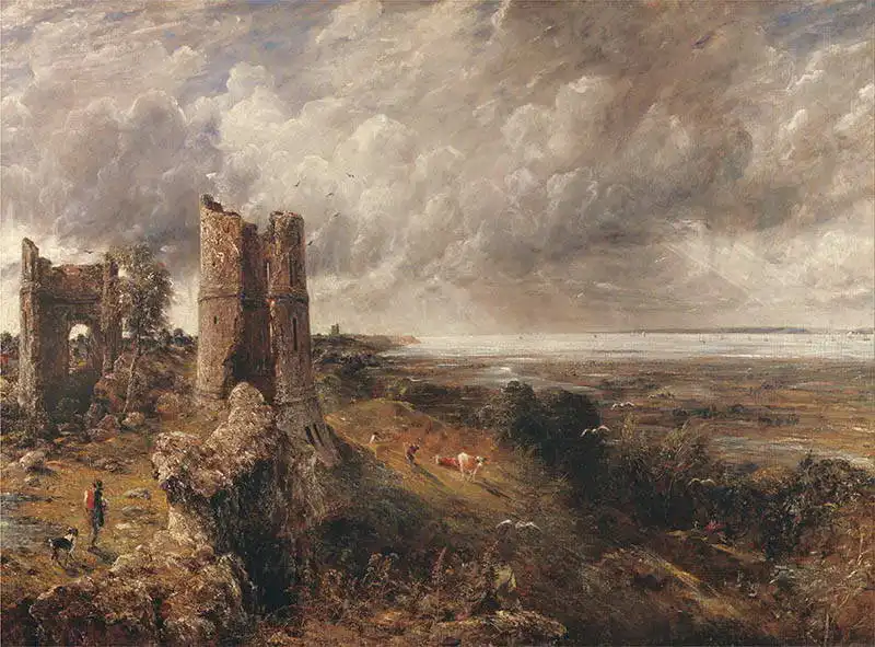 Constable, John: Hrad Hadleigh, po větrné noci