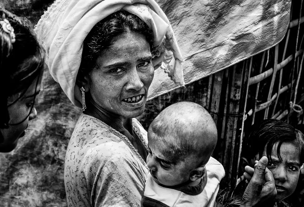 Garmendia, Inazio Joxe: Mujer rohingya y sus hijos - Bangladesh