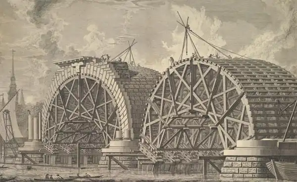 Piranesi, Giovanni Battista: Pohled na část zamýšleného mostu na Blackfriars, Londýn