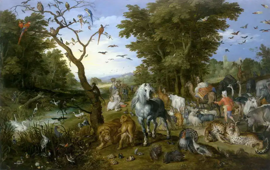 Brueghel, Jan (st.): Zvířata nastupují na Noemovu bárku