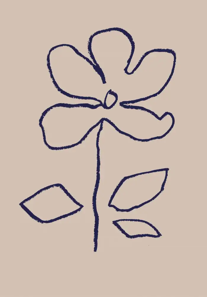 Studio, Pictufy: Fiore pastello ad olio blu