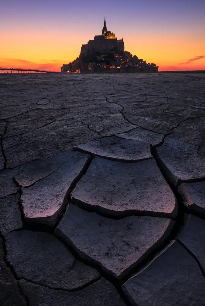 Gastager, Daniel: Le Mont Saint Michel - Sonnenuntergang