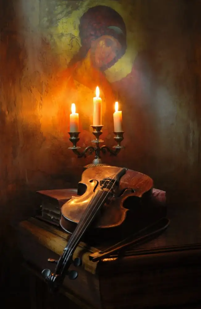 Morozov, Andrey: Still life with violin and angel