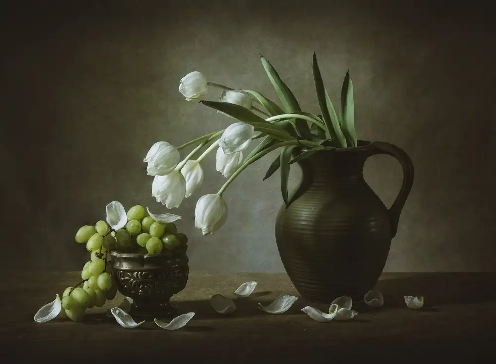 May, G.: tulipanes blancos