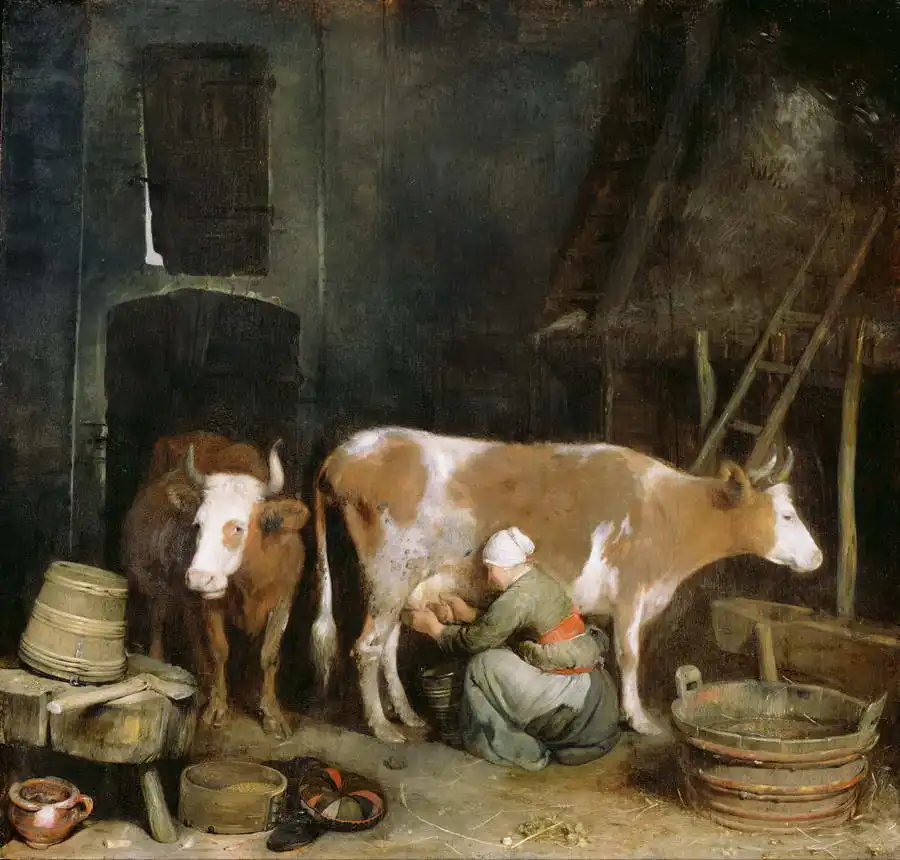 Borch, Gerard: Mlékařka ve stodole
