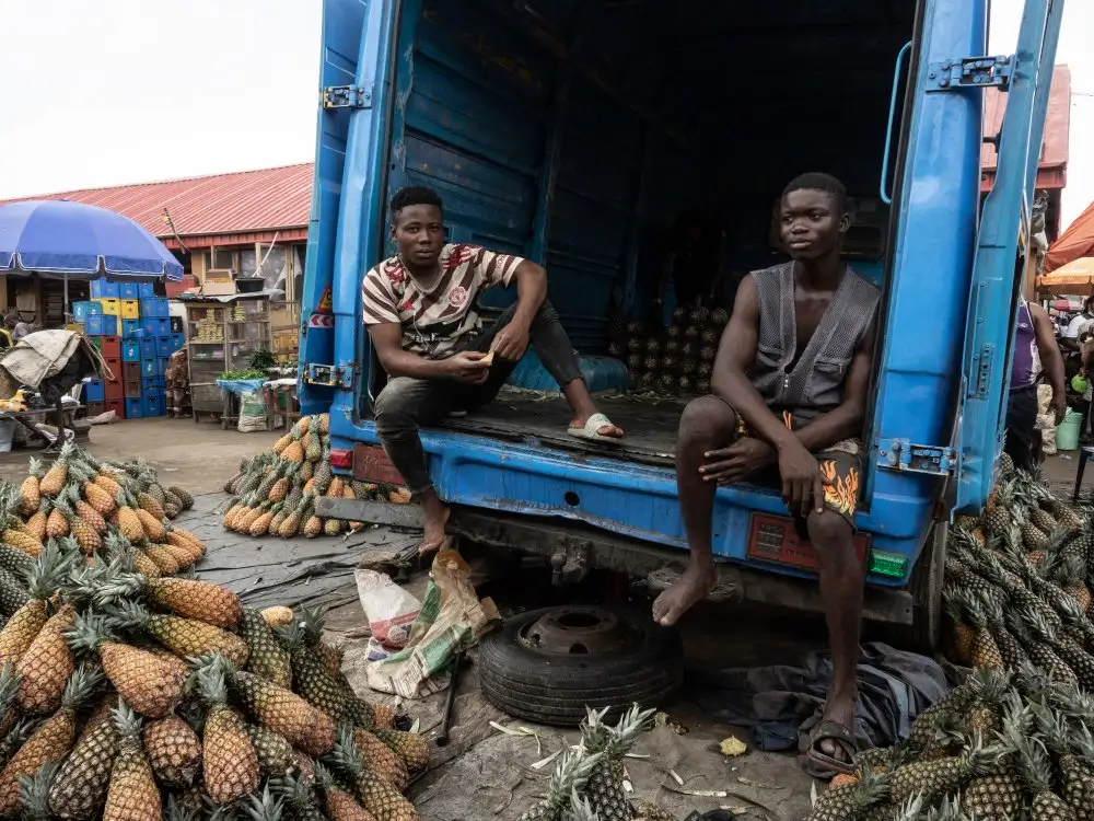 Molina, Elena: mercato ortofrutticolo a Ketou,Nigeria