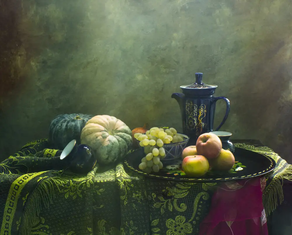UstinaGreen: Naturaleza muerta con jarrones azules