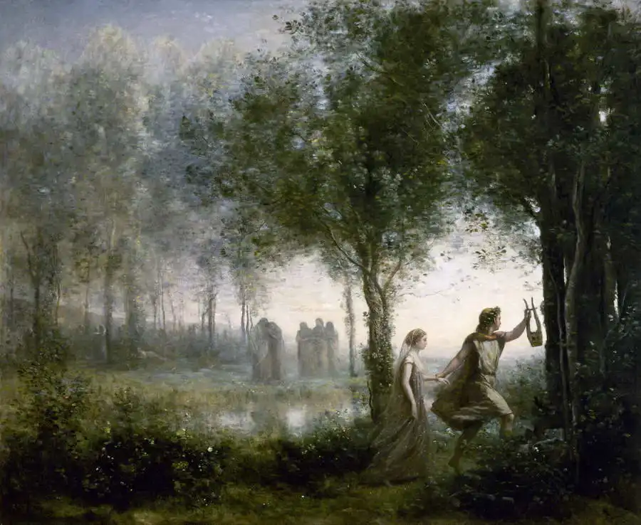 Corot, J. B. Camille: Orfeues vedoucí Eurydicii