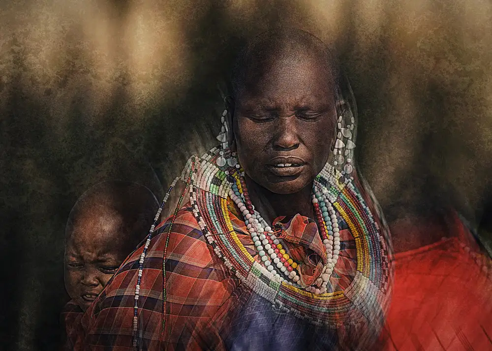 Linden, van Jan: Massai-Frau mit Baby
