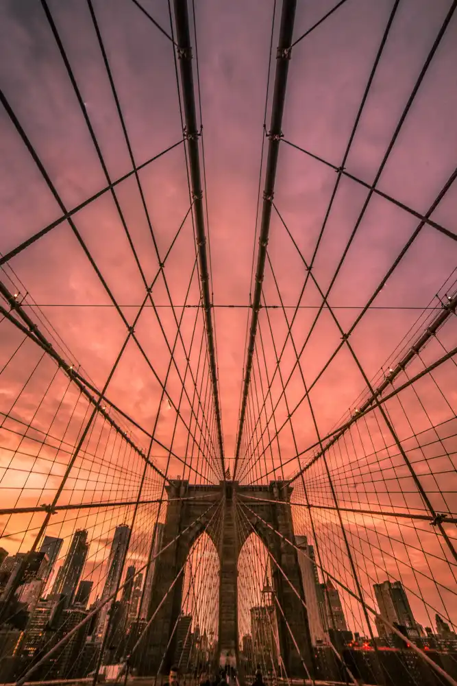 Veizaga, R. Christopher: Tramonto del ponte di Brooklyn