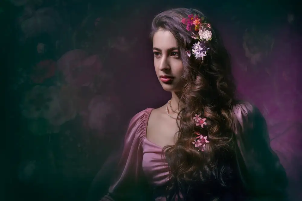 Mighorst, Ineke: Une fille et des fleurs.
