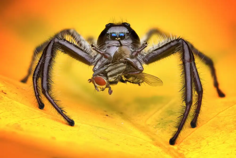 Setiadi, Ajar: Jumping spider and prey