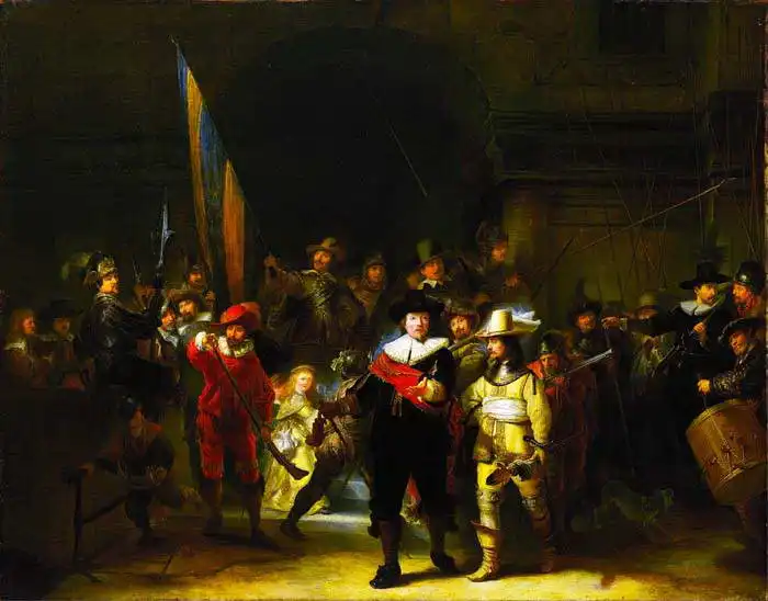 Lundens, Gerrit: Noční hlídka - kopie Rembrandtova obrazu