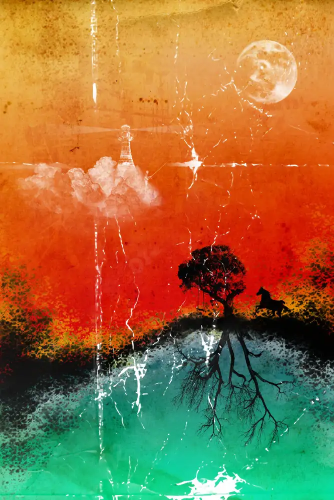 Kulik, Rafal: Lune,cheval,arbre et phare