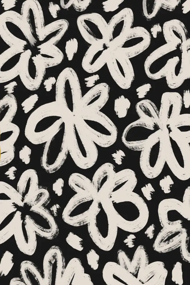 Treechild: Motif de fleurs beiges géantes