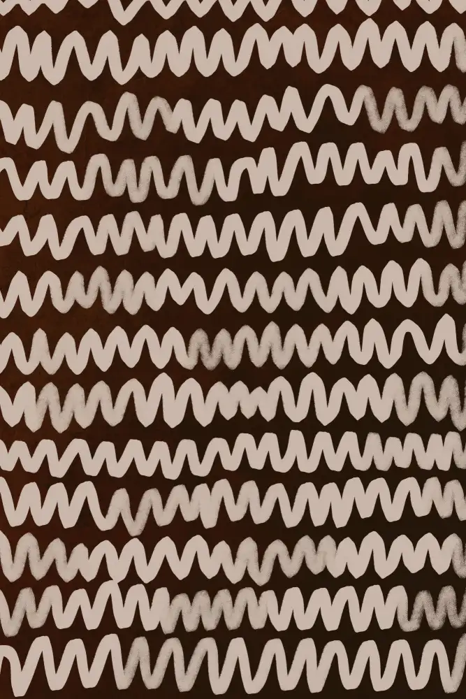 Treechild: Beige Zickzack auf rostigem Farbmuster
