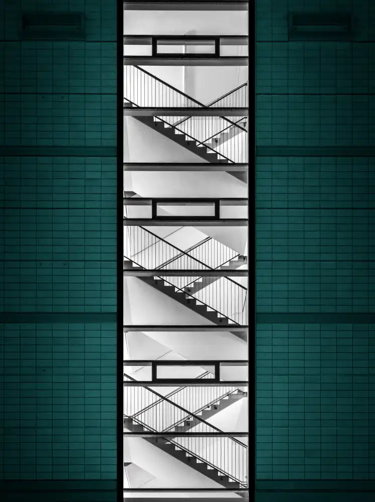Reichelt, Dieter: Treppe in Türkis