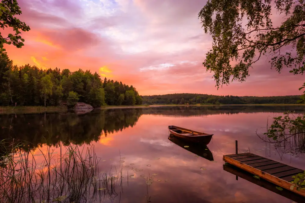 Lindsten, Christian: Lac coloré au coucher du soleil