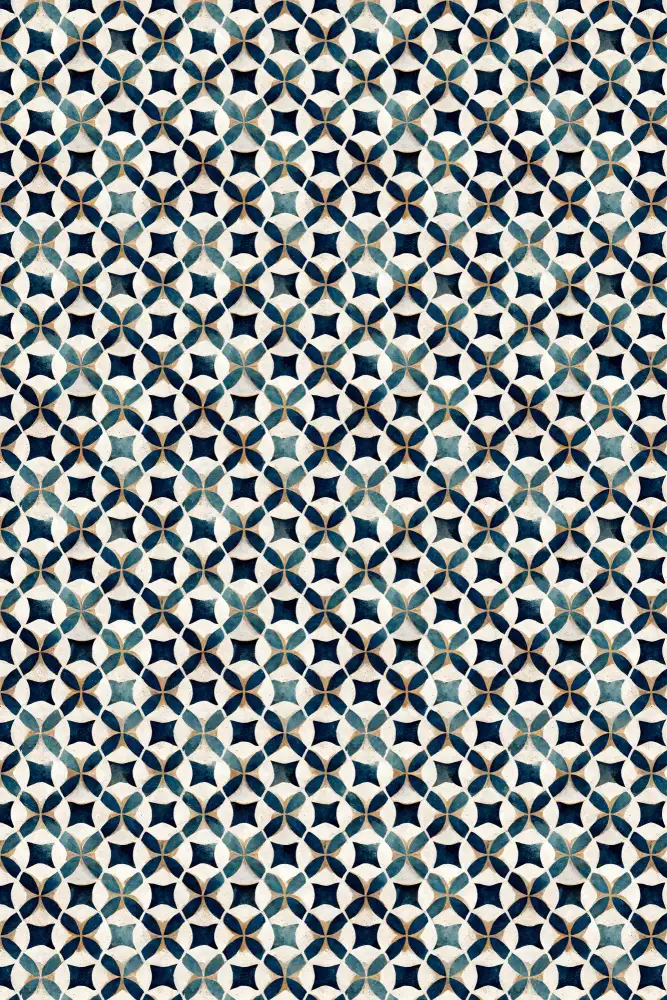 Treechild: Motif beige bleu vintage
