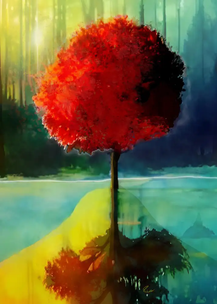Day, Ruth: Roter Baum reflektiert