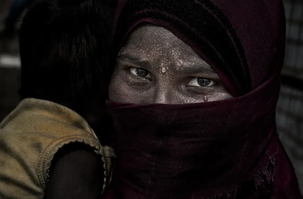Garmendia, Inazio Joxe: Mujer refugiada rohingya y su hijo - Bangladesh