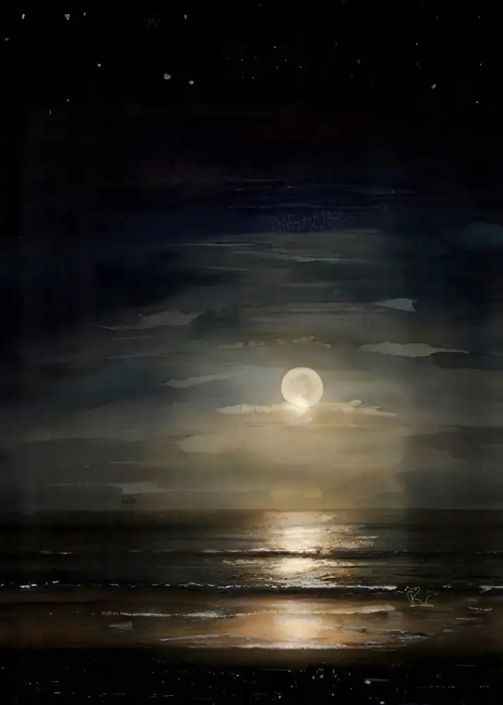 Day, Ruth: Vollmond über dem Ozean