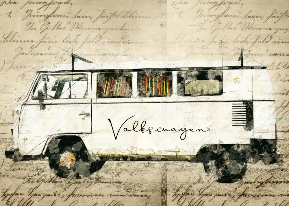 studio, senja Lembayung: classic vw combi