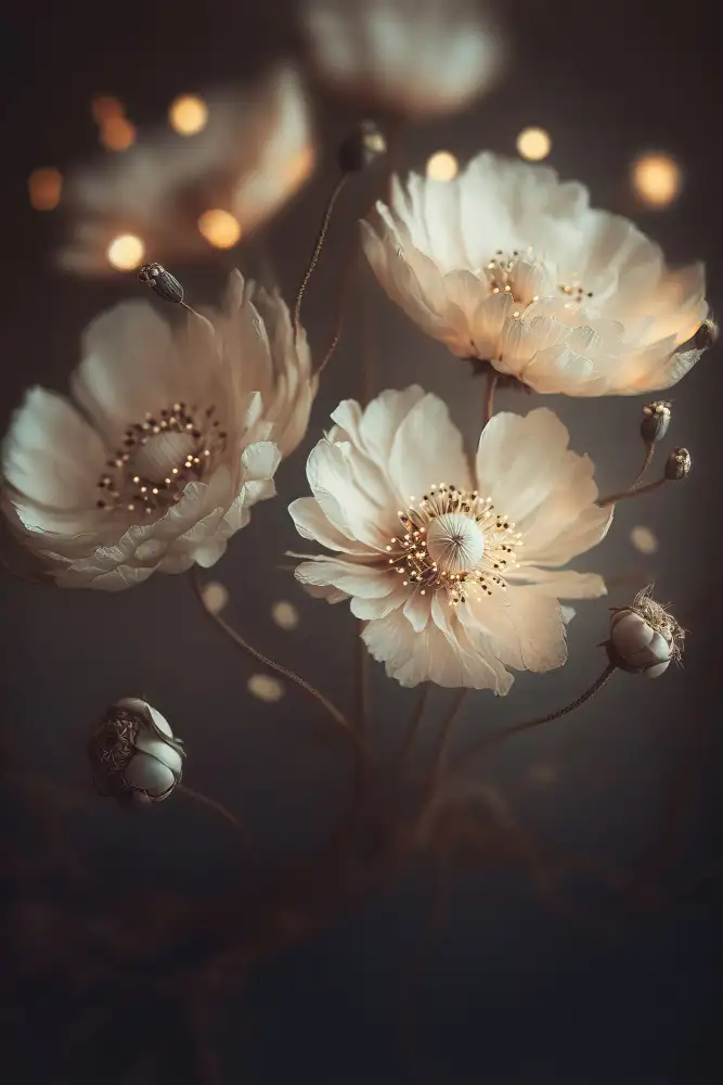 Treechild: Creme Beige Flowers