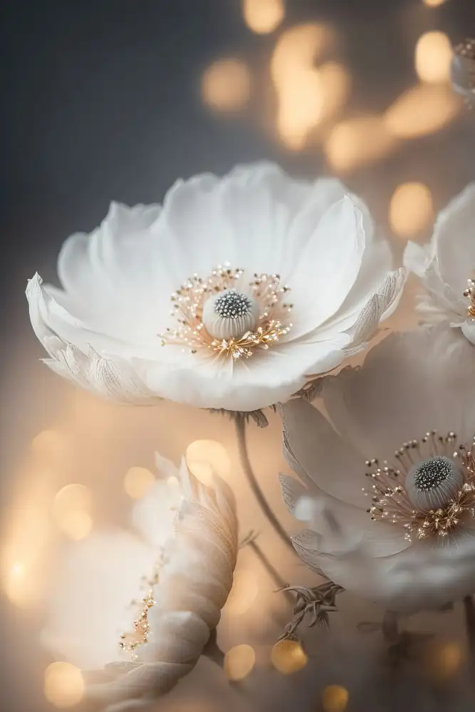 Treechild: Fleurs Blanches Et Dorées