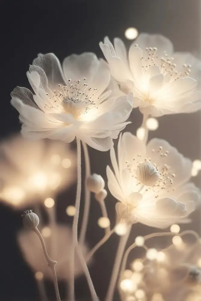 Treechild: Weiße leuchtende Blumen