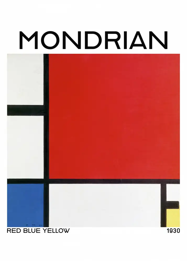 Mondrian, Piet: Kompozice s červenou,modrou a žlutou 1930
