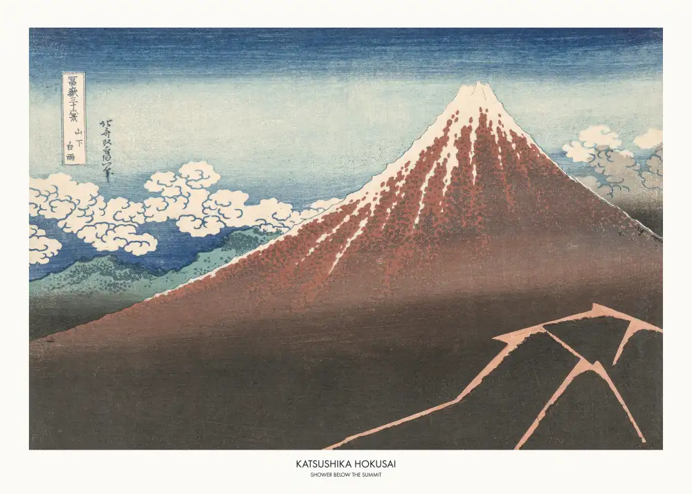Hokusai, Katsushika: Ducha debajo de la cumbre