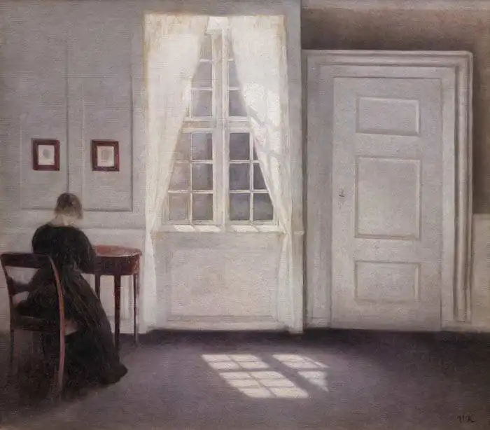 Hammershøi, Vilhelm: Pokoj v malířově domě v Strandgade, Kodaň