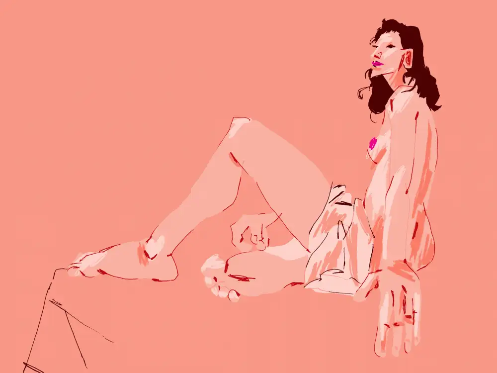 Gulina, Francesco: Dívka sedící růžová