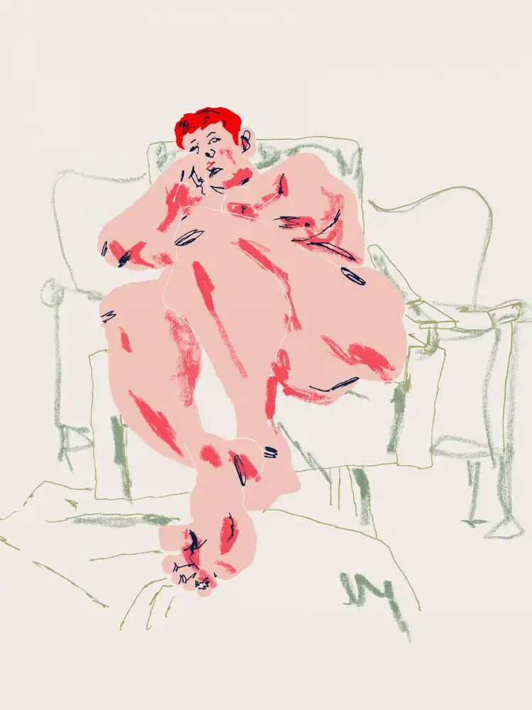 Gulina, Francesco: Modèle reposant sur une chaise