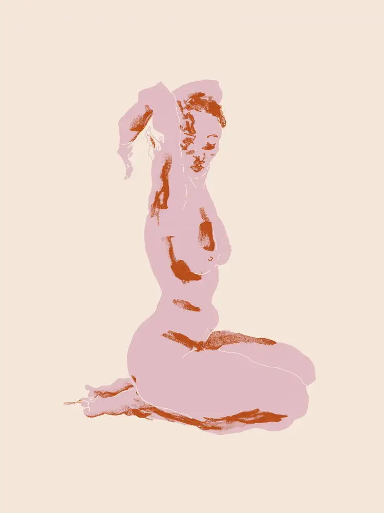 Gulina, Francesco: Desnuda,con los brazos cruzados sobre la cabeza