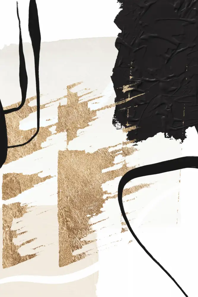 Moss, Ann Sally: Abstraktes Schwarz und Gold-6