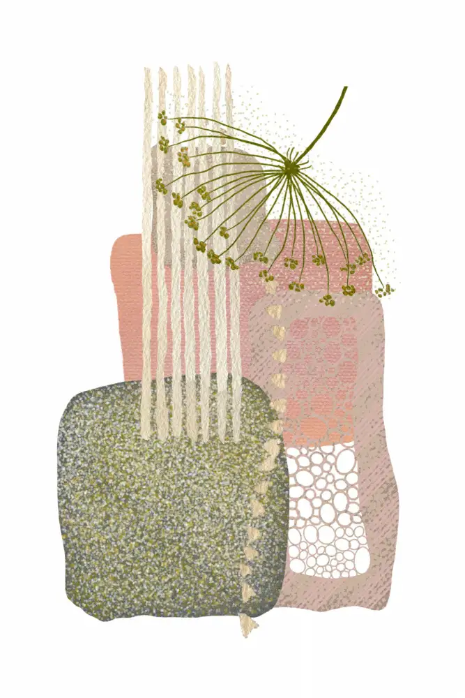 Moss, Ann Sally: Rose délicat et vert-3