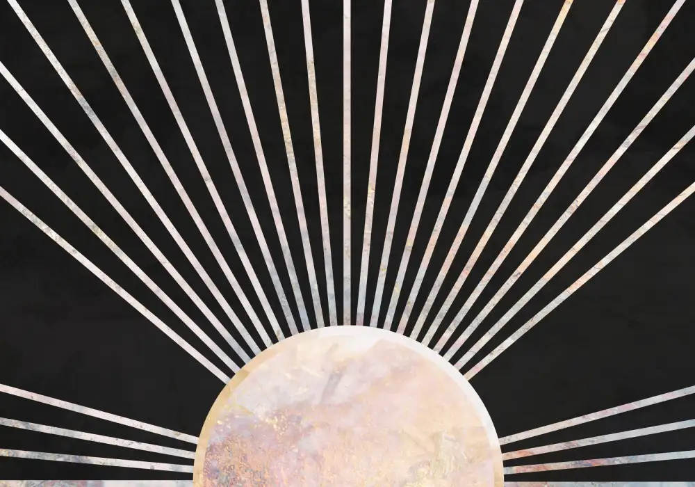 Manovski, Sarah: Goldene Sonnenstrahlen Wandbild Schwarz 2