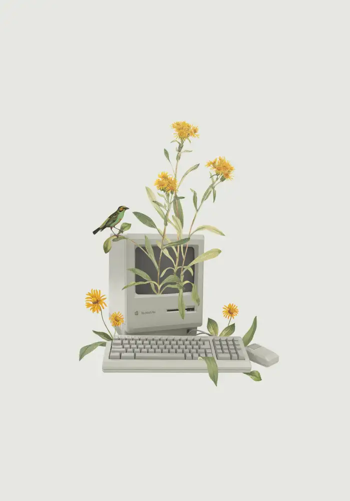 Studio, Floral Frida: Ordinateur vintage floral