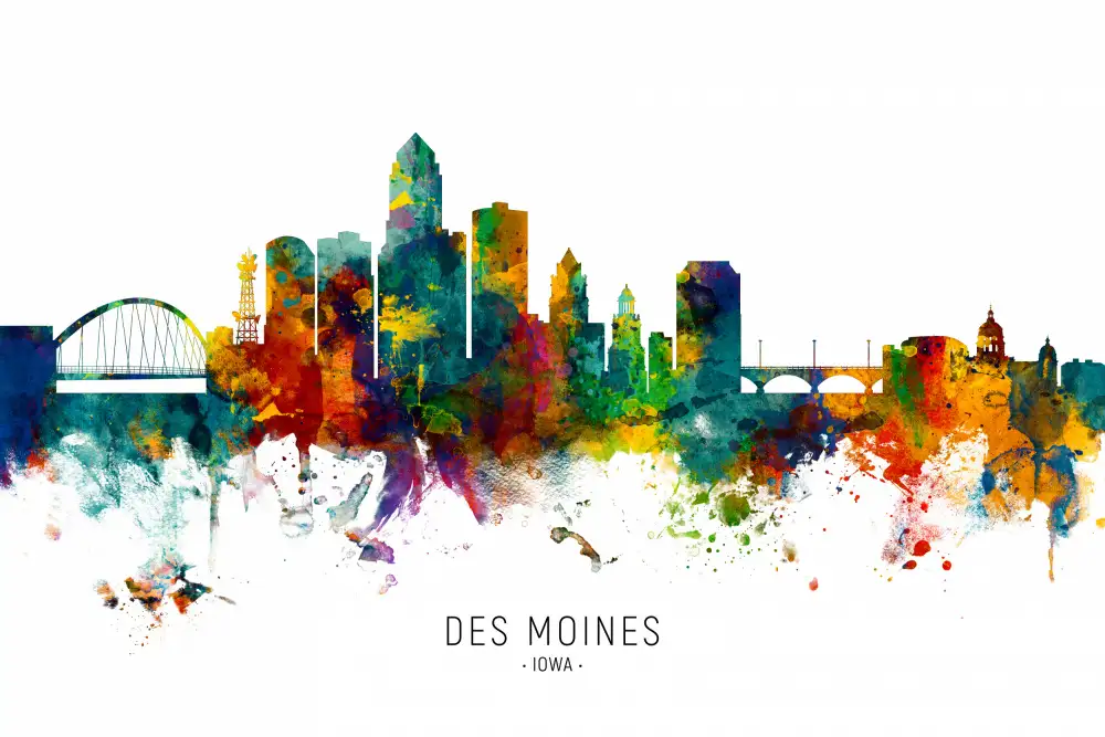 Tompsett, Michael: Skyline von Des Moines,Iowa