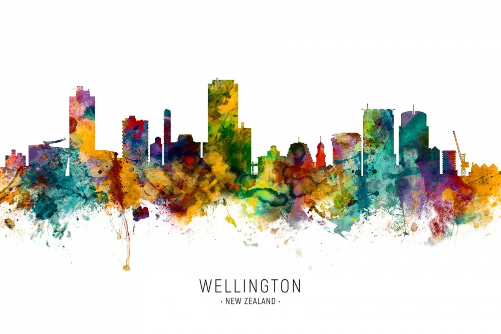Tompsett, Michael: Skyline von Wellington,Neuseeland
