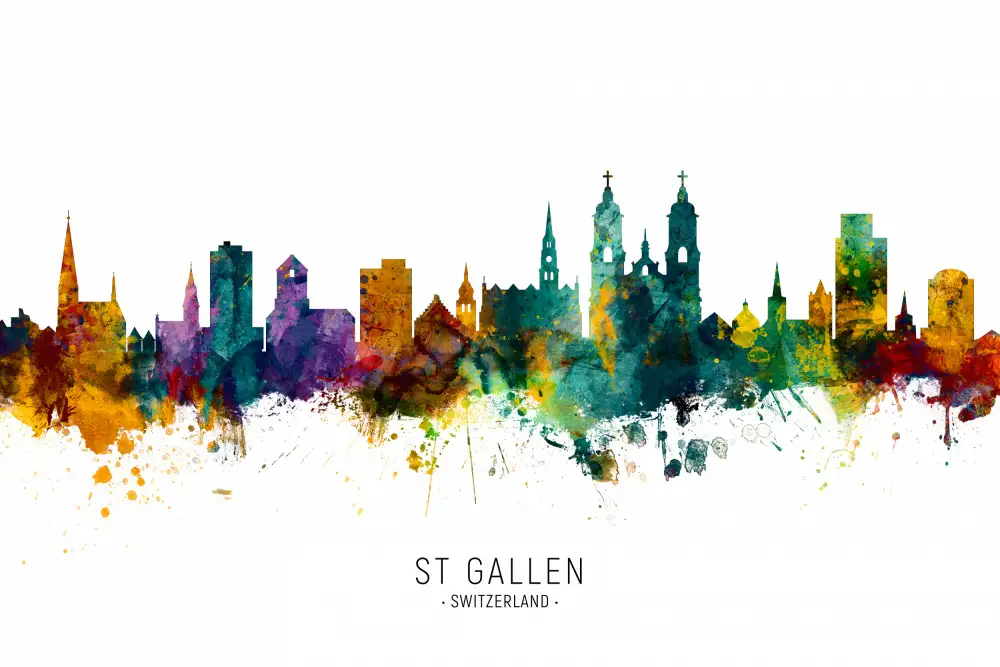 Tompsett, Michael: St. Gallen Schweiz Skyline