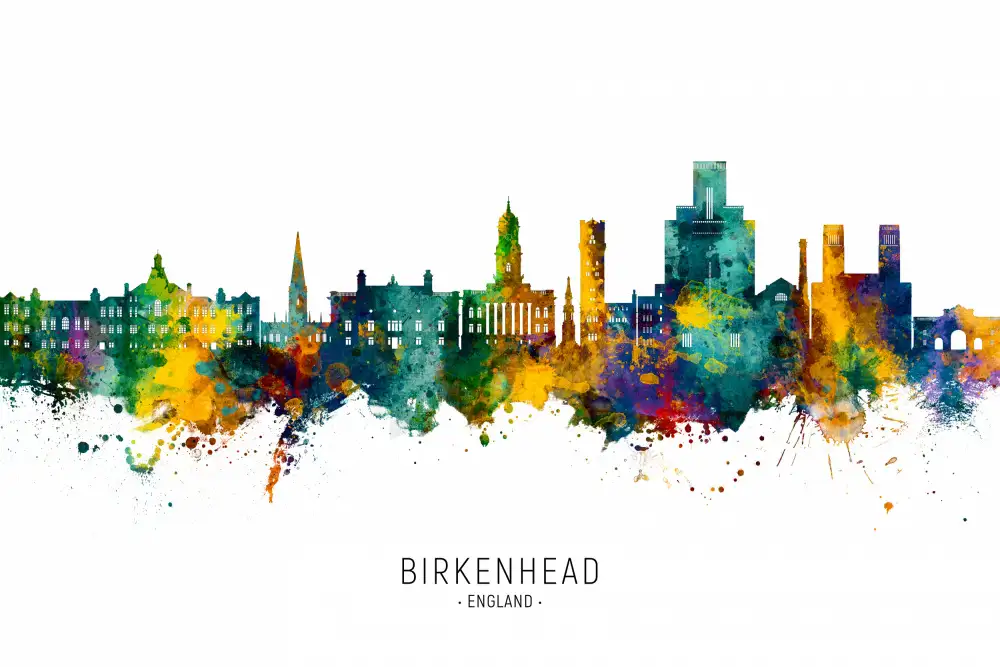 Tompsett, Michael: Skyline von Birkenhead,England
